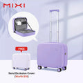 Mixi Carry On Suitcase 16 Inch Men Boarding Cabin Women Luggage Rolling Spinner Wheels Travel Bag 34L 100% PC Lightweight
