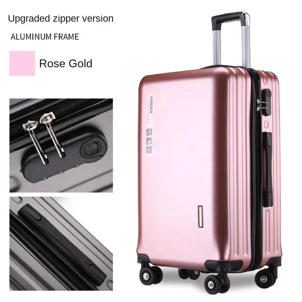 20 22 24 28 Inch Carry-on Suitcase Aluminium frame Rolling Luggage Trip Cabin Trolley Case Travel Bag Password Lock Zipper