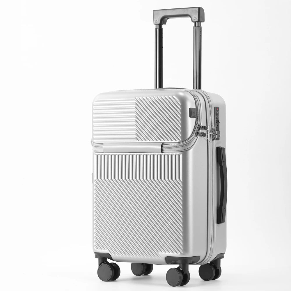 Suitcase Luggage Stylish Business Suitcase with Cup Holder Compact 20-inch Lightweight Carry-on