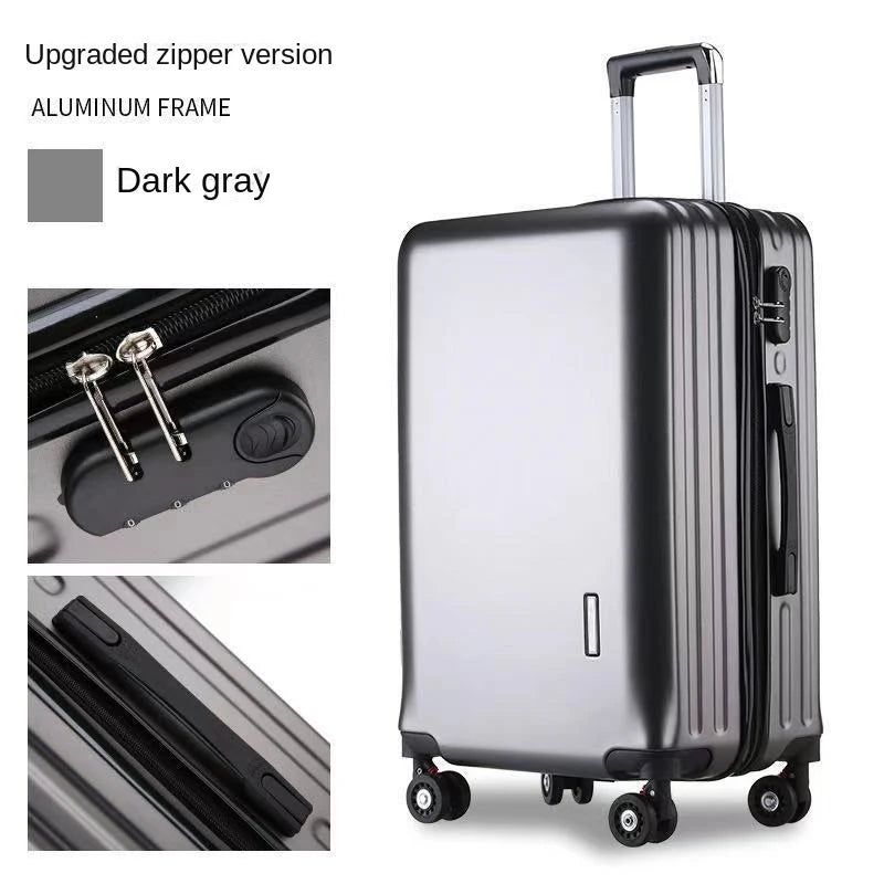 20 22 24 28 Inch Carry-on Suitcase Aluminium frame Rolling Luggage Trip Cabin Trolley Case Travel Bag Password Lock Zipper