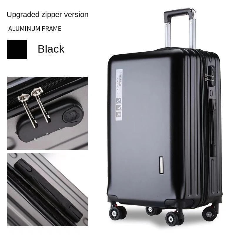 20 22 24 28 Inch Carry-on Suitcase Aluminium frame Rolling Luggage Trip Cabin Trolley Case Travel Bag Password Lock Zipper