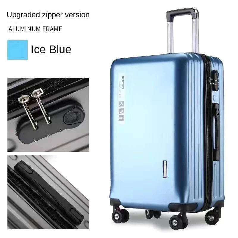20 22 24 28 Inch Carry-on Suitcase Aluminium frame Rolling Luggage Trip Cabin Trolley Case Travel Bag Password Lock Zipper