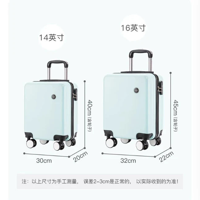 14/16 inch Small Luggage Compartment 20*30*40 cm Spring and Autumn Air Travel Boarding Password Box Travel Suitcase
